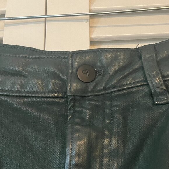 NWT Anthropologie Pilcro Coated Denim Pencil Skirt dark green 14 - Picture 5 of 11